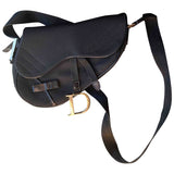 Dior saddle black leather handbag