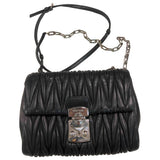 Miu Miu matelassé black leather handbag