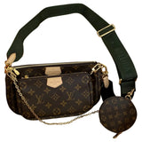 Louis Vuitton multi pochette accessoires brown cloth handbag