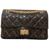 Chanel 2.55 black patent leather handbag