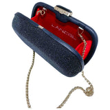 Lancel black glitter clutch bag