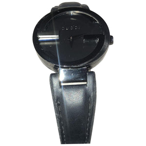 Gucci interlocking black steel watch
