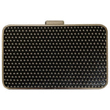 Michael Kors black leather clutch bag