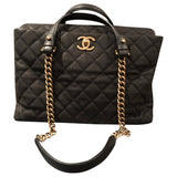 Chanel black leather handbag