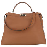 Fendi peekaboo beige leather handbag