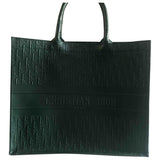 Dior book tote green leather handbag