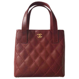 Chanel burgundy leather handbag