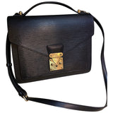 Louis Vuitton monceau black leather handbag
