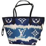 Louis Vuitton neverfull blue cloth handbag