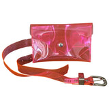 The Frankie Shop pink plastic clutch bag