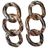 Non Signé / Unsigned gourmette gold metal earrings
