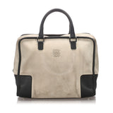 Loewe amazona ecru suede handbag