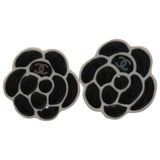 Chanel black plastic earrings
