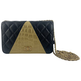 Chanel wallet on chain black leather handbag