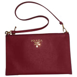 Prada red leather handbag