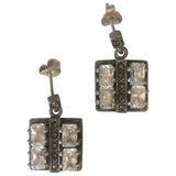 Non Signé / Unsigned art déco silver silver earrings