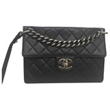 Chanel black leather handbag