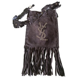Yves Saint Laurent brown suede handbag