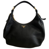 Prada black leather handbag
