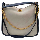 Mulberry leighton blue leather handbag