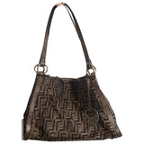 Fendi brown cloth handbag