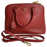 Prada promenade red leather handbag