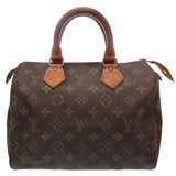 Louis Vuitton speedy brown cloth handbag