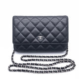 Chanel wallet on chain black leather clutch bag