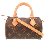 Louis Vuitton nano speedy / mini hl brown cloth handbag