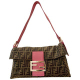 Fendi baguette brown cloth handbag