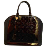 Louis Vuitton alma burgundy patent leather handbag