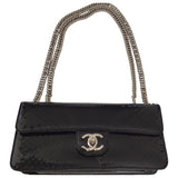 Chanel timeless/classique black lizard handbag