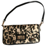 Guess beige synthetic clutch bag