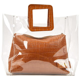 Staud shirley brown plastic handbag