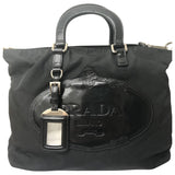 Prada tessuto  black cloth handbag