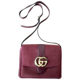 Gucci arli burgundy suede handbag