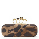 Alexander Mcqueen knuckle brown cloth clutch bag