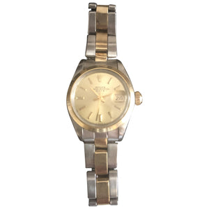 Rolex lady oyster perpetual 26mm gold gold and steel watch