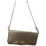 Diane Von Furstenberg gold leather clutch bag