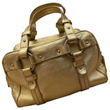 Bally gold leather handbag