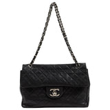 Chanel timeless/classique black leather handbag
