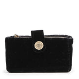 Chanel black velvet clutch bag