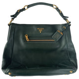 Prada green leather handbag