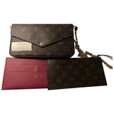 Louis Vuitton félicie brown cloth clutch bag