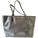 Michael Kors jet set silver fur handbag