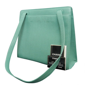 Chanel green leather handbag