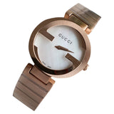 Gucci interlocking gold steel watch