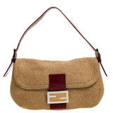 Fendi baguette beige cloth handbag