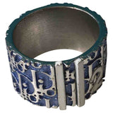 Dior monogramme blue metal rings