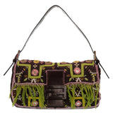 Fendi baguette brown cloth handbag